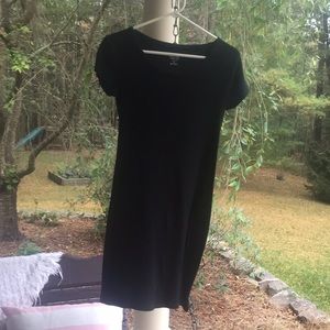 Black knit mini dress